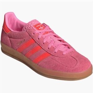 GAZELLE INDOOR SHOES Vintage Retro Sneaker Suede Beam Pink Solar Red 7.5